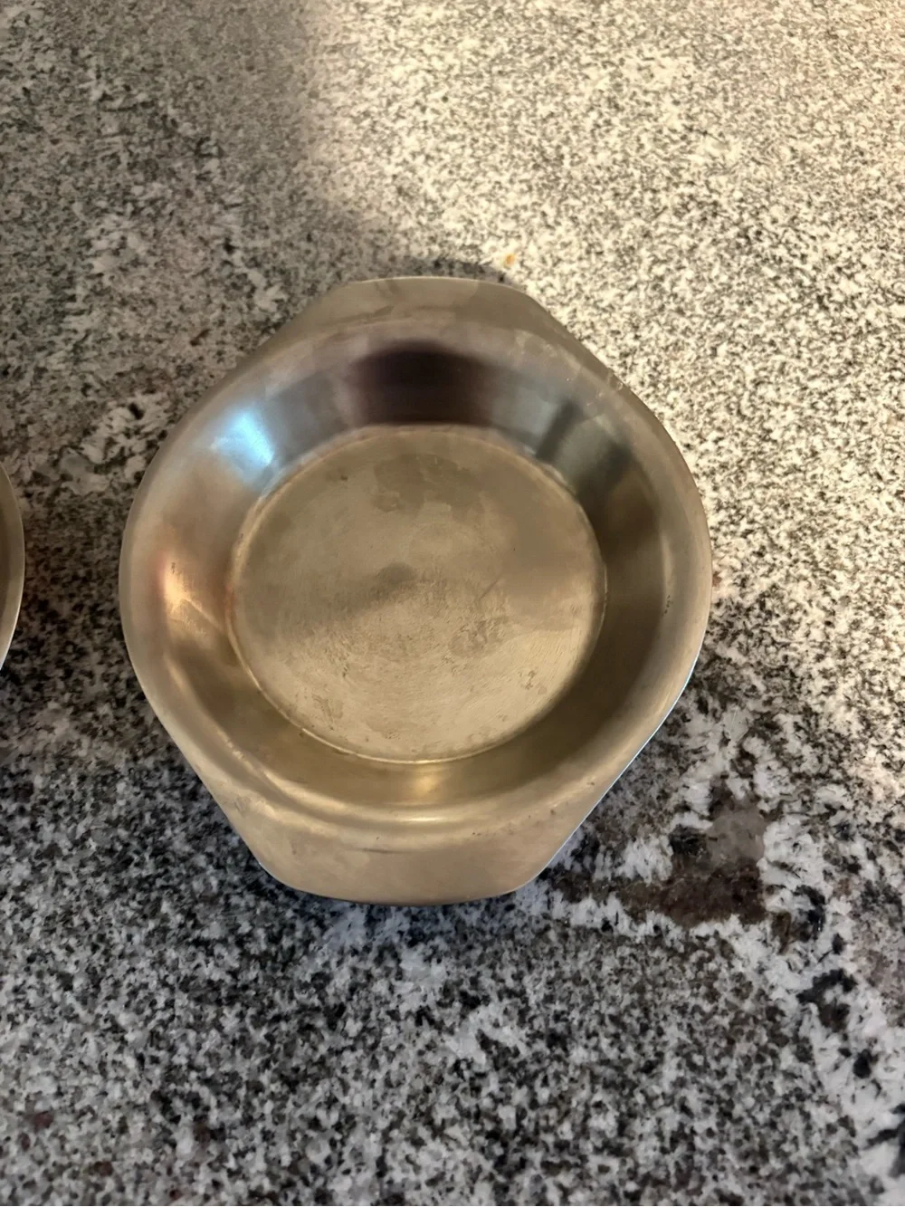Set of two copper coated oval bowls